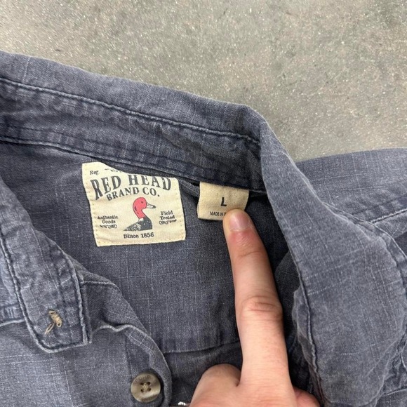 Redhead Brand grey denim button up shirt - Picture 3 of 4